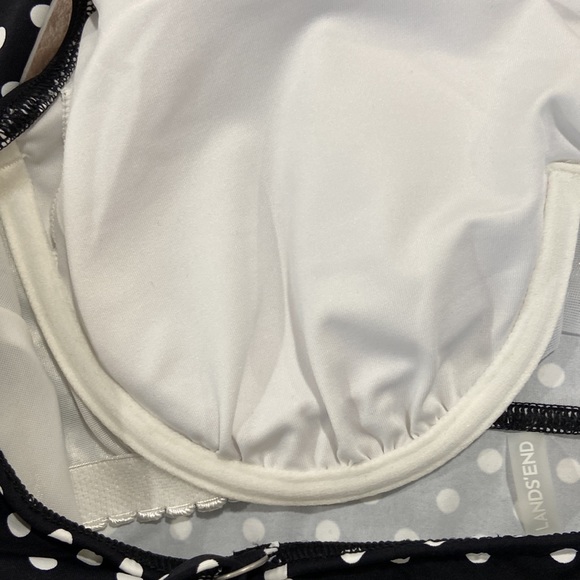 Lands’ End Polka Dots Tankini Swim Top Women Size 14L - Picture 9 of 10